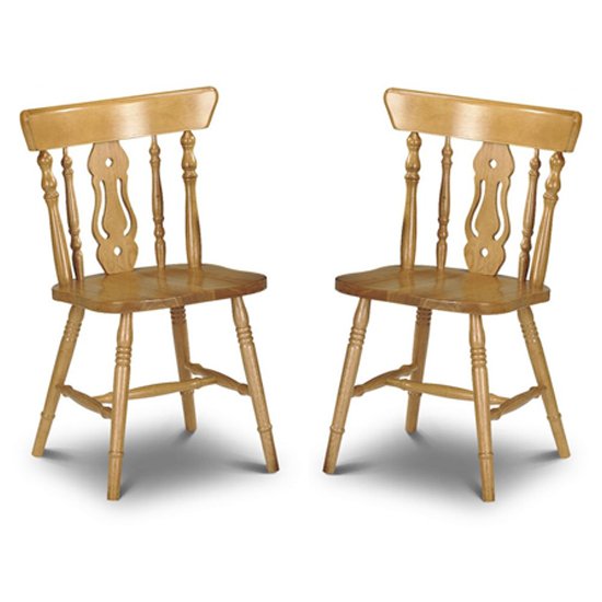 Yorkshire Honey Lacquered Fiddleback Dining Chairs In Pair
