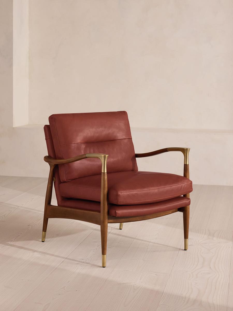 Theodore Armchair, Leather, Sangria