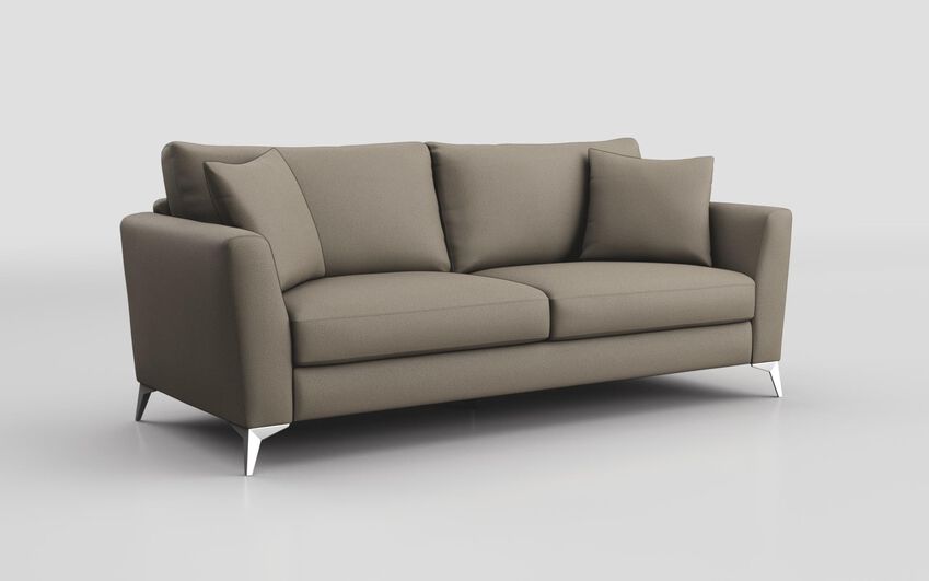 Brown Fabric Bosini 3 Seater Sofa