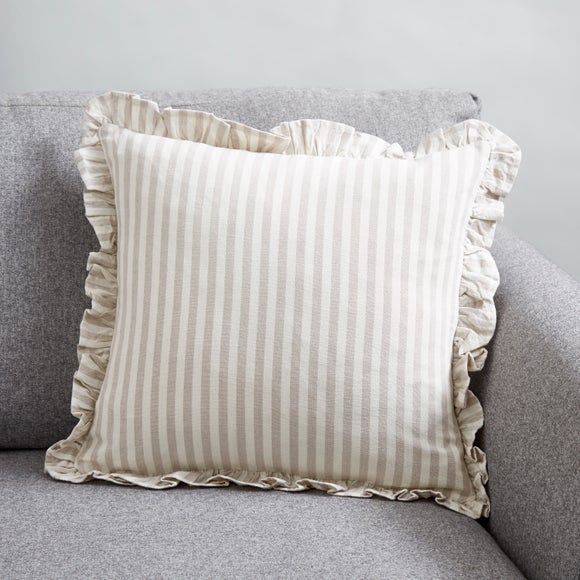Linford Stripe Frilled Square Cushion Cover