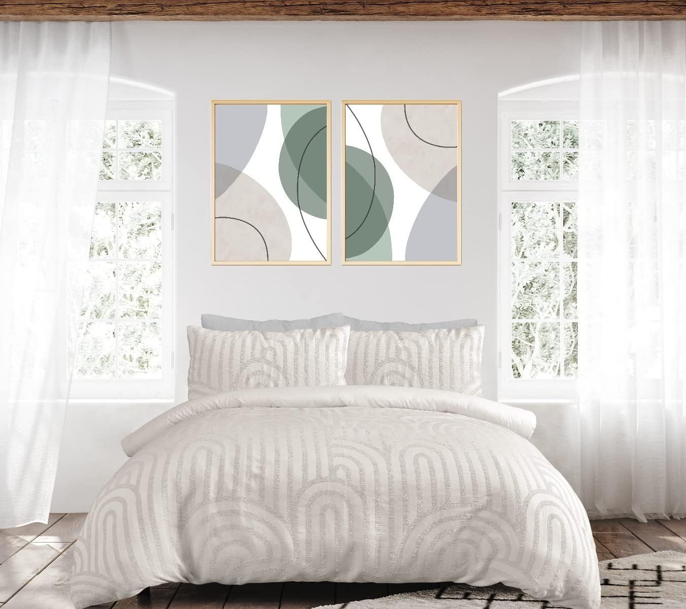 Smart Living Luxury Hotel Quality Reversible Tufted Arch Duvet Cover with Pillowcases in Camel