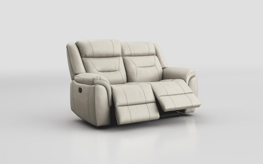 White Ainsdale 2 Seater Manual Recliner Sofa