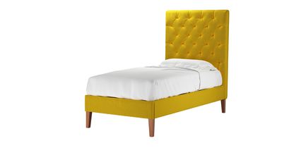 Rosalie 150cm Single Bed in Canary Cotton Matt Velvet - sofa.com