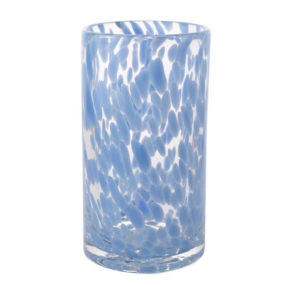 Hestia Confetti Glass Blue Vase