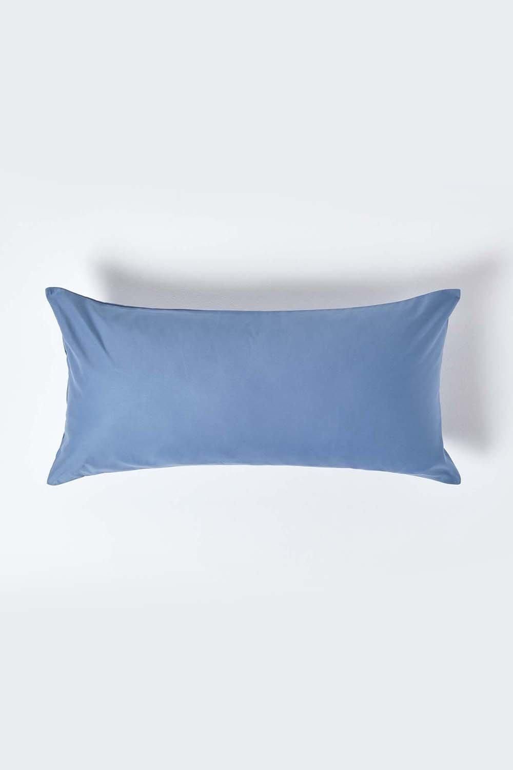 Homescapes Continental Egyptian Cotton Pillowcase 1000 TC, 40 x 80 cm in Blue