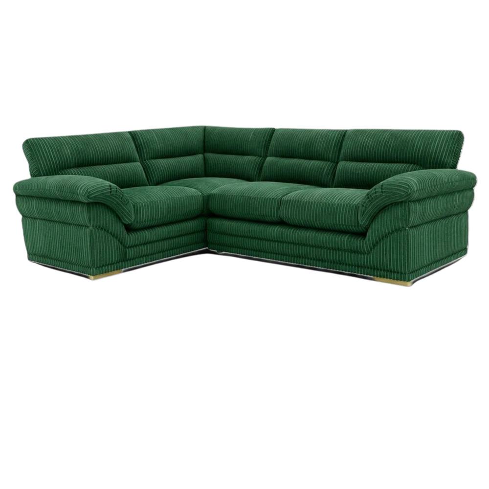 Bliss Furniture Amalfi Claude Right Hand 2 Piece Corner Sofa in Green