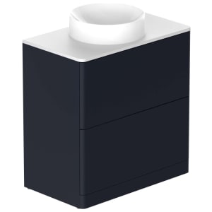 Nexa By VADO Veva Midnight Blue Freestanding Vanity Unit with Gloss White Countertop & Basin - 800mm