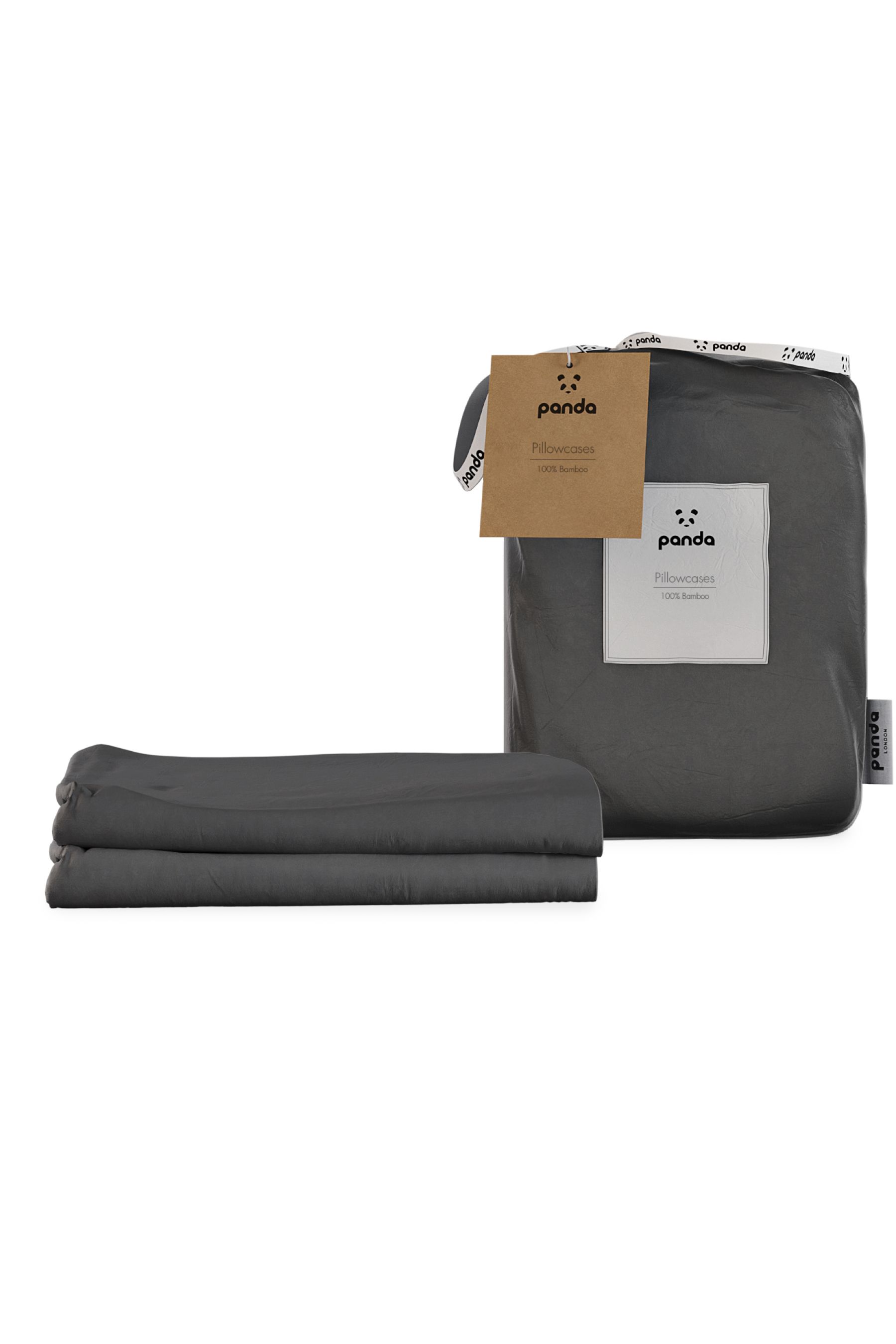 Panda London 100% Bamboo Pillowcases in Dark Grey