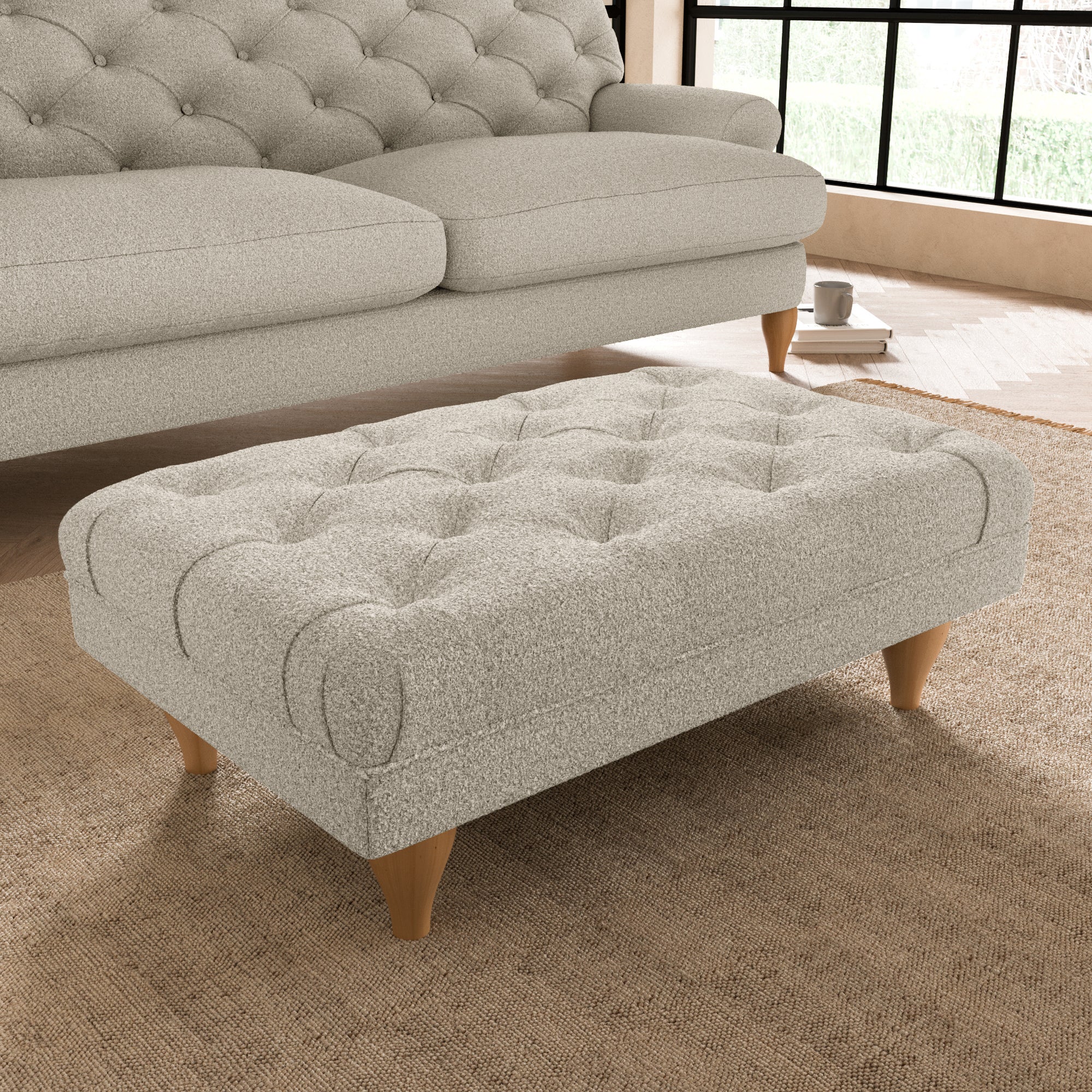 Warwick Cosy Marl Footstool Cosy Marl Chateau Grey