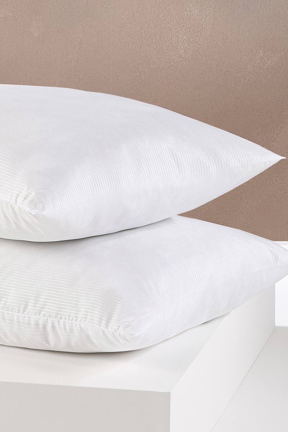 Snuggledown 2 Pack Scandi Soft Touch Medium Back Sleeper Pillow in White
