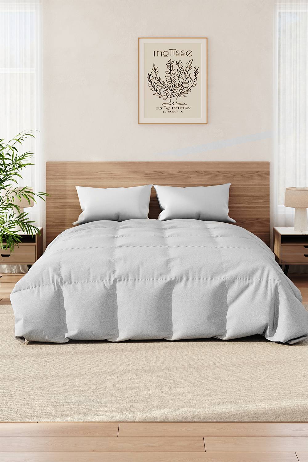 H&O Direct 230cm L x 200cm W Microfibre Quilted Duvet Insert, Grey