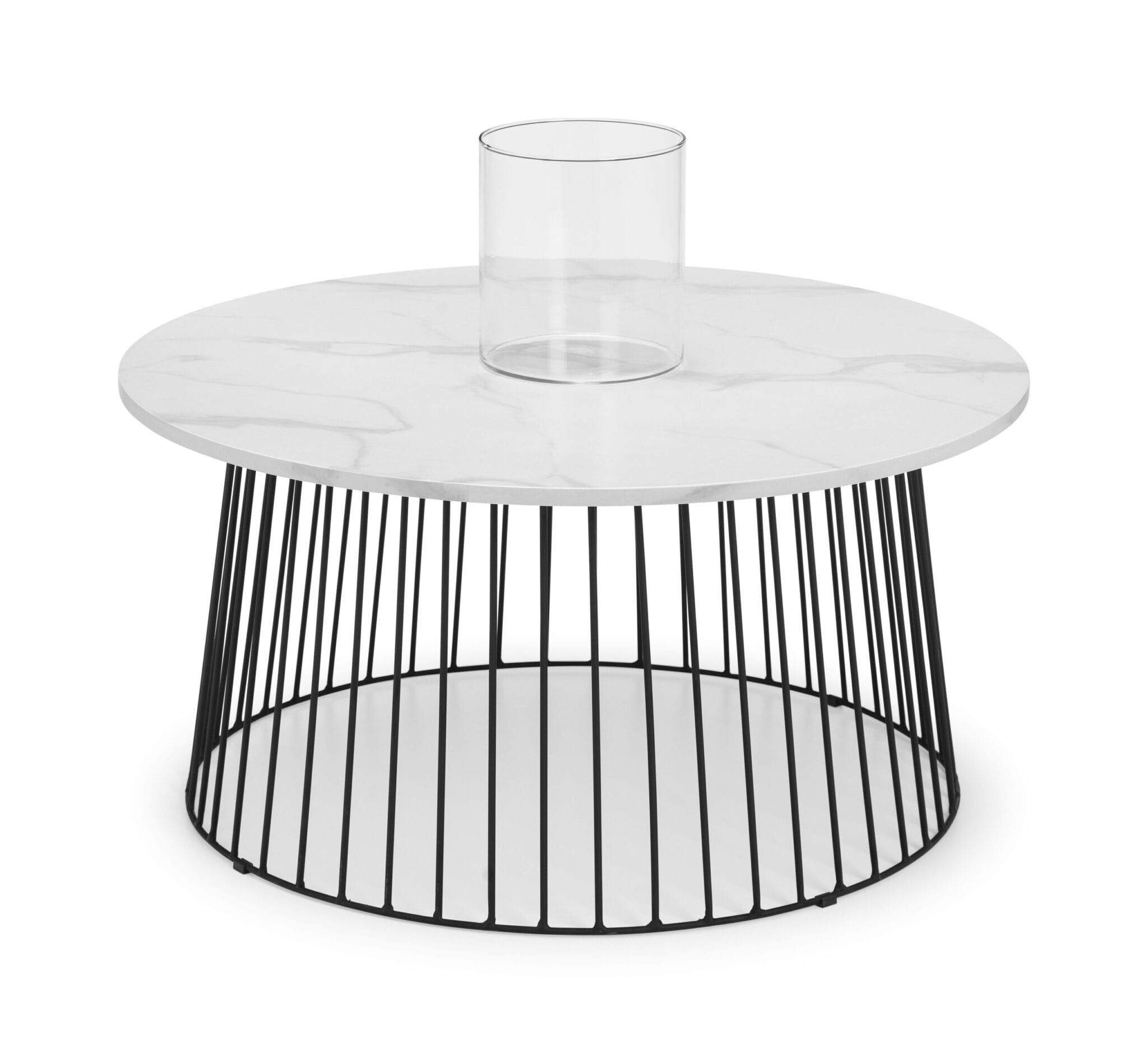 netfurniture West End Round Coffee Table - White Marble