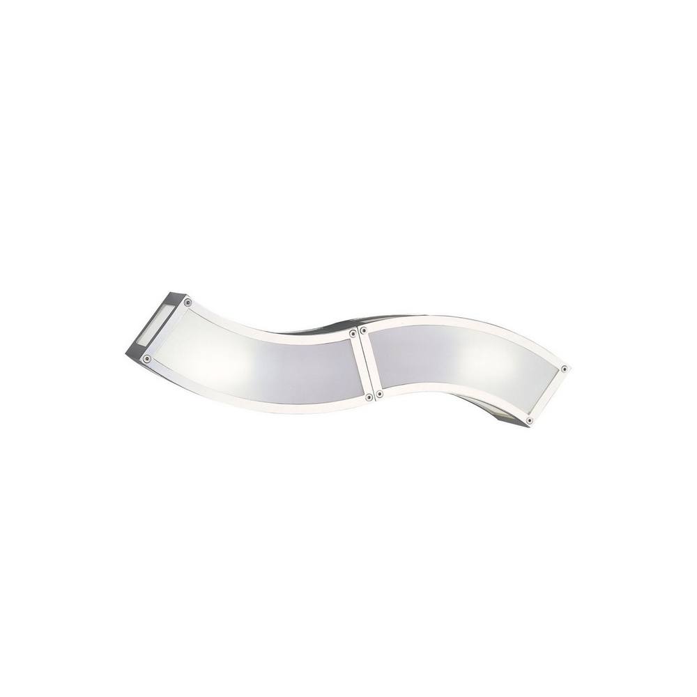 Netlighting Duna E27 Flush Wall Lamp 2 Light E27 Polished Chrome White Acrylic in Grey