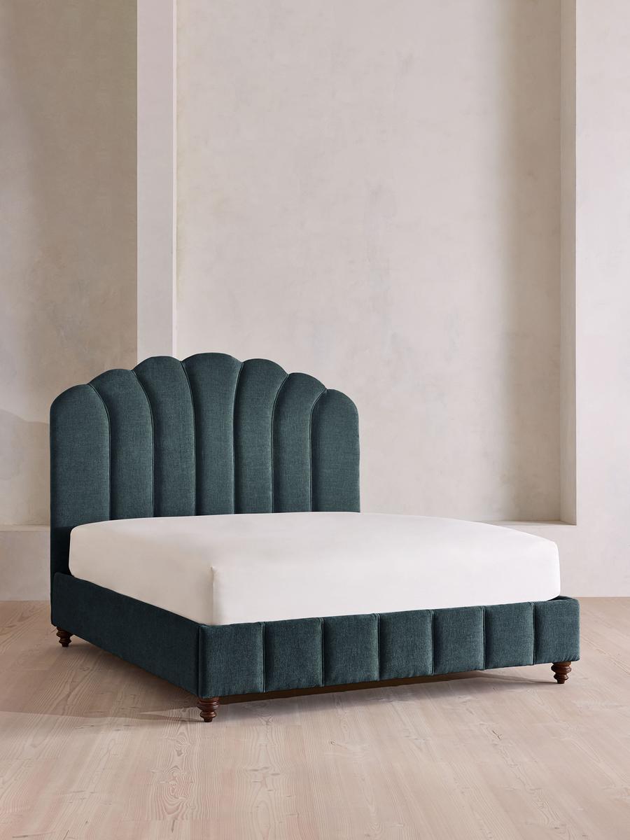 Manette Bed, Double, Linen Chenille, Deep Teal