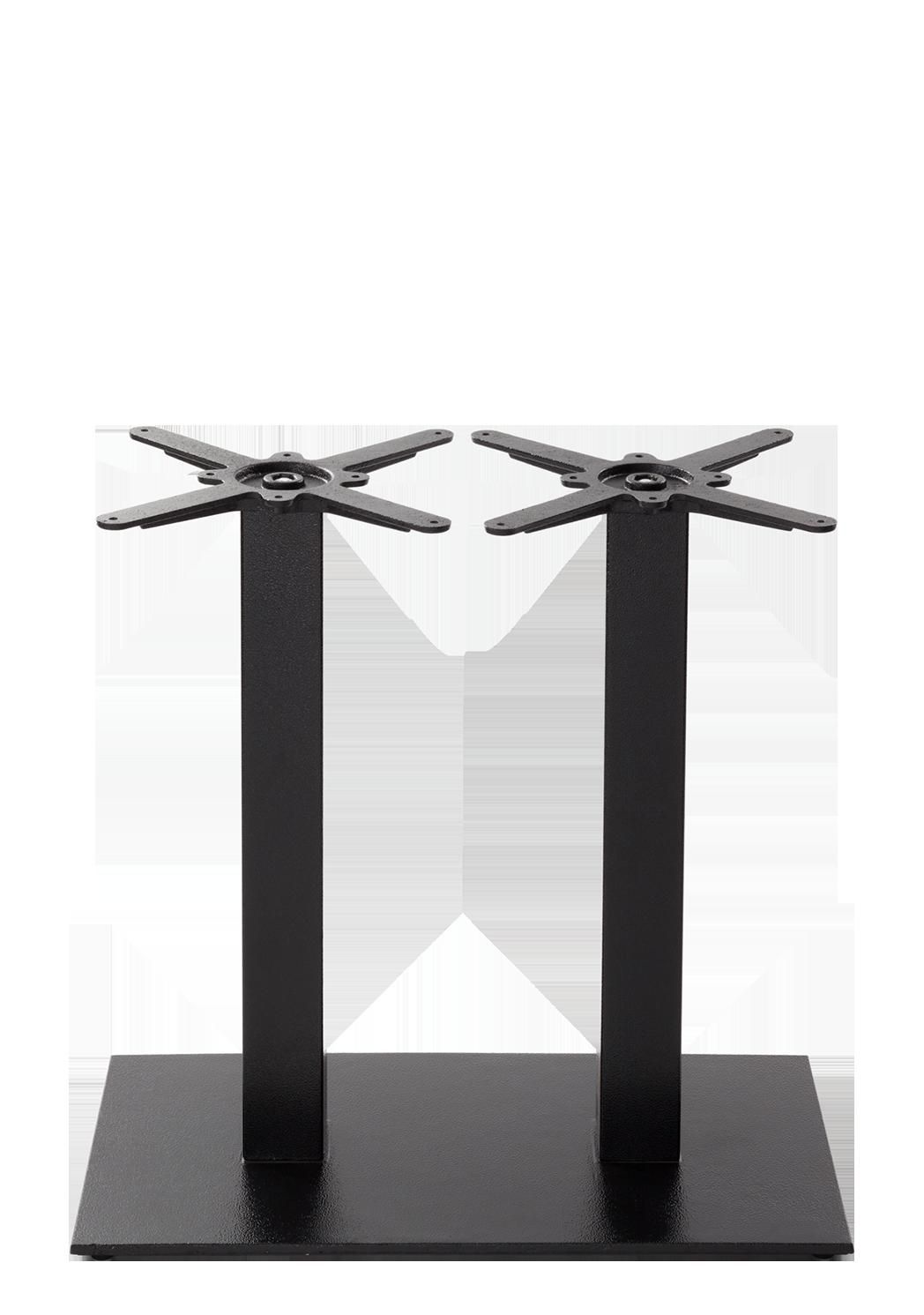 netfurniture Black Cast Iron Rectangular Table Base - Twin - Height - 730 mm