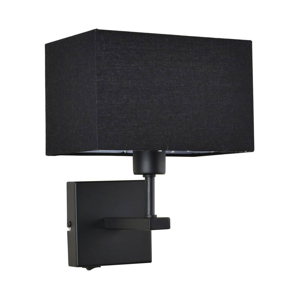 Netlighting Modern Bedside Lamp Black Matt Black Rectangular Shade E27