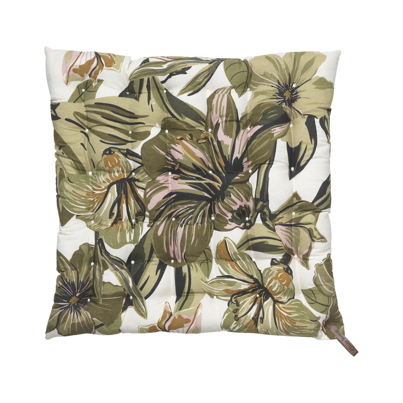 Floral Green Cotton Seat Pad