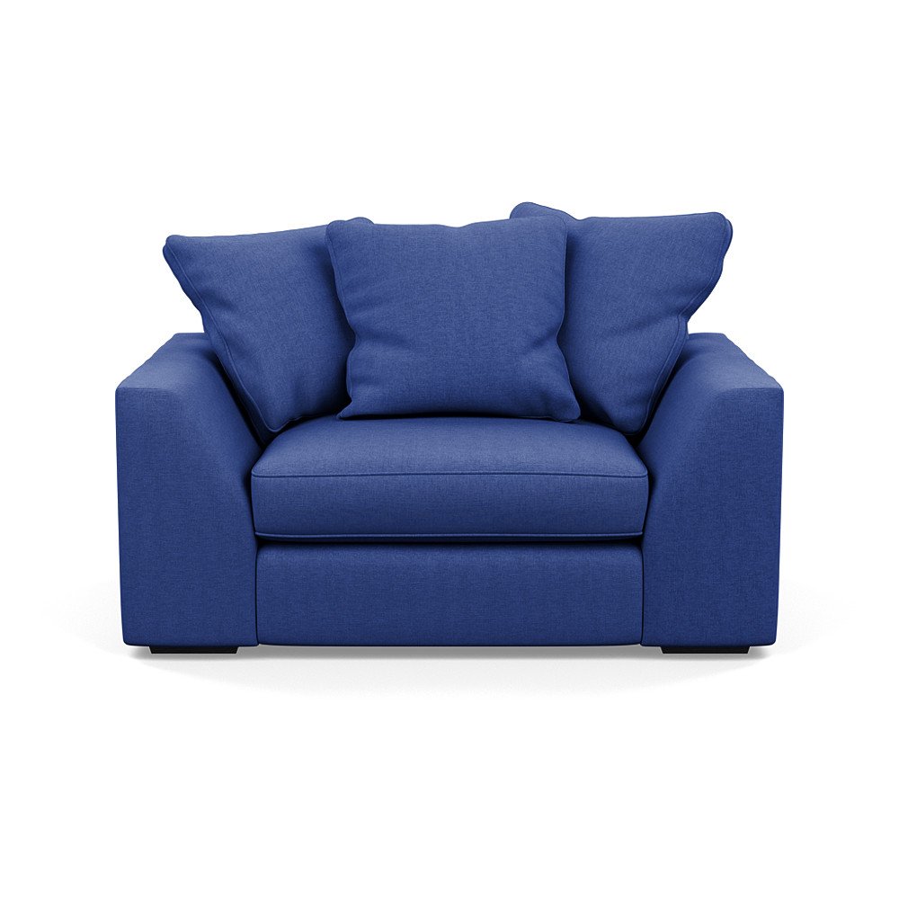 Heal's Cumulus Loveseat Brushed Cotton Cobalt Black Feet