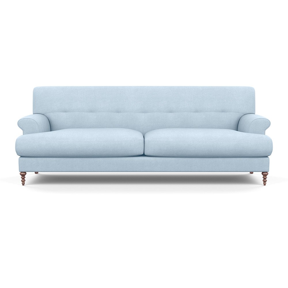 SCP Oscar 3 Seater Formal Sofa Capelo Linen-Cotton Sea Shanty Walnut Feet