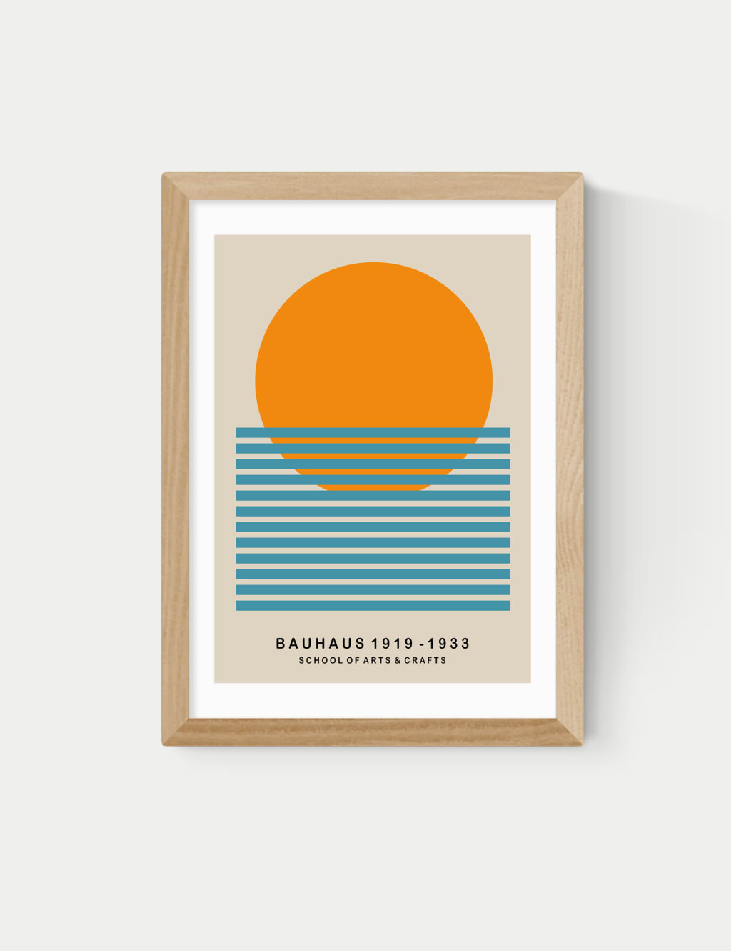 East End Prints Mid Century Sun Bauhaus Framed Art Natural