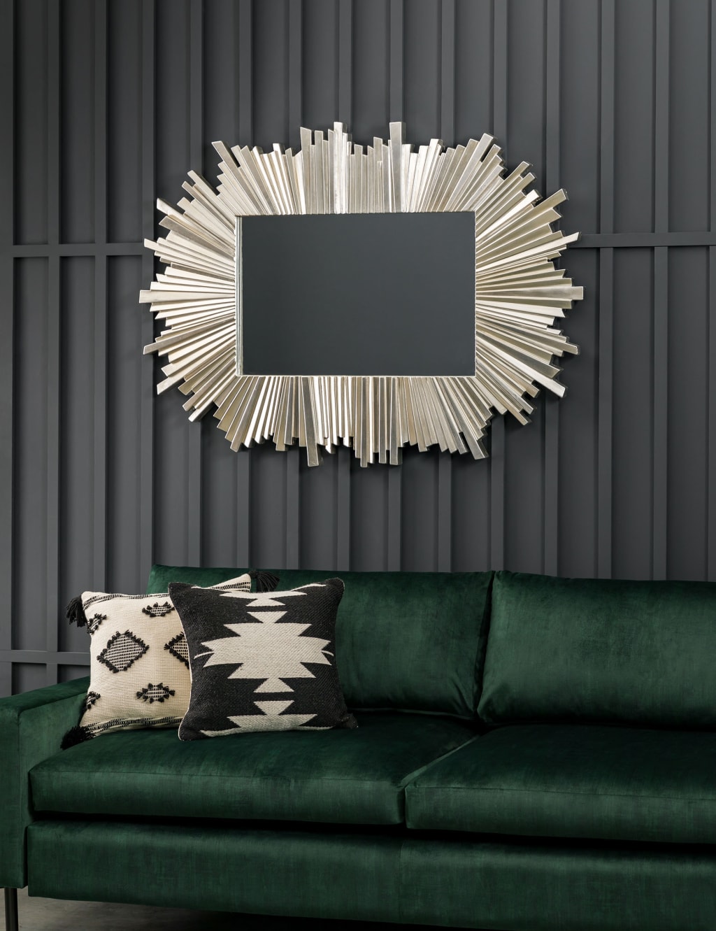 Gallery Direct Herzfeld Extra Large Rectangular Wall Mirror Silver