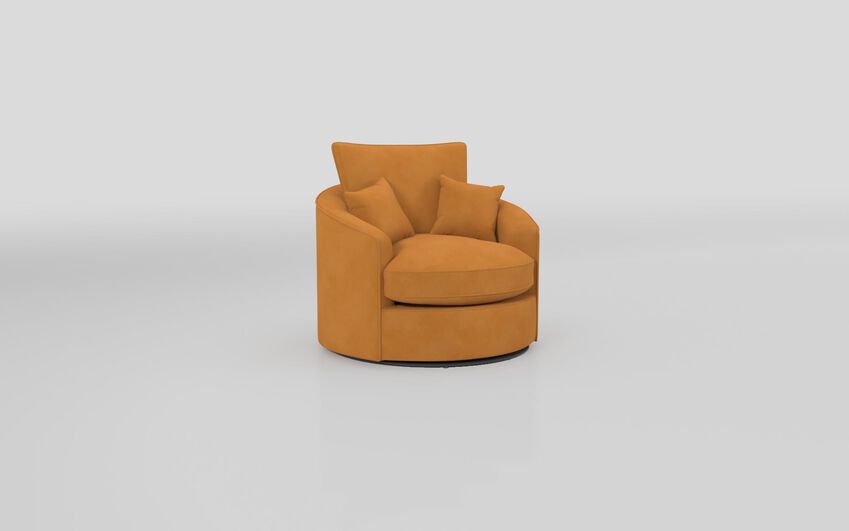 Yellow Fabric Paisley Twister Chair