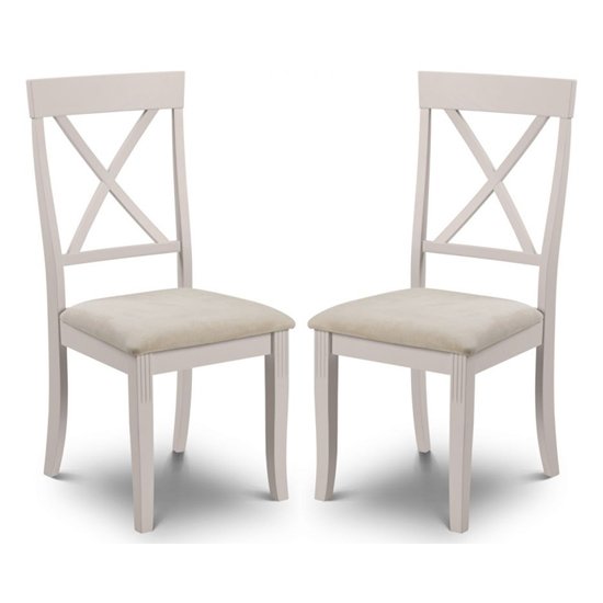 Cromley Elephant Grey Wooden Dining Chairs In Pair