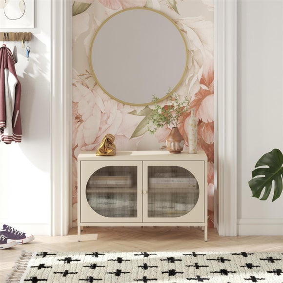 Luna Fluted Low Sideboard, Glass