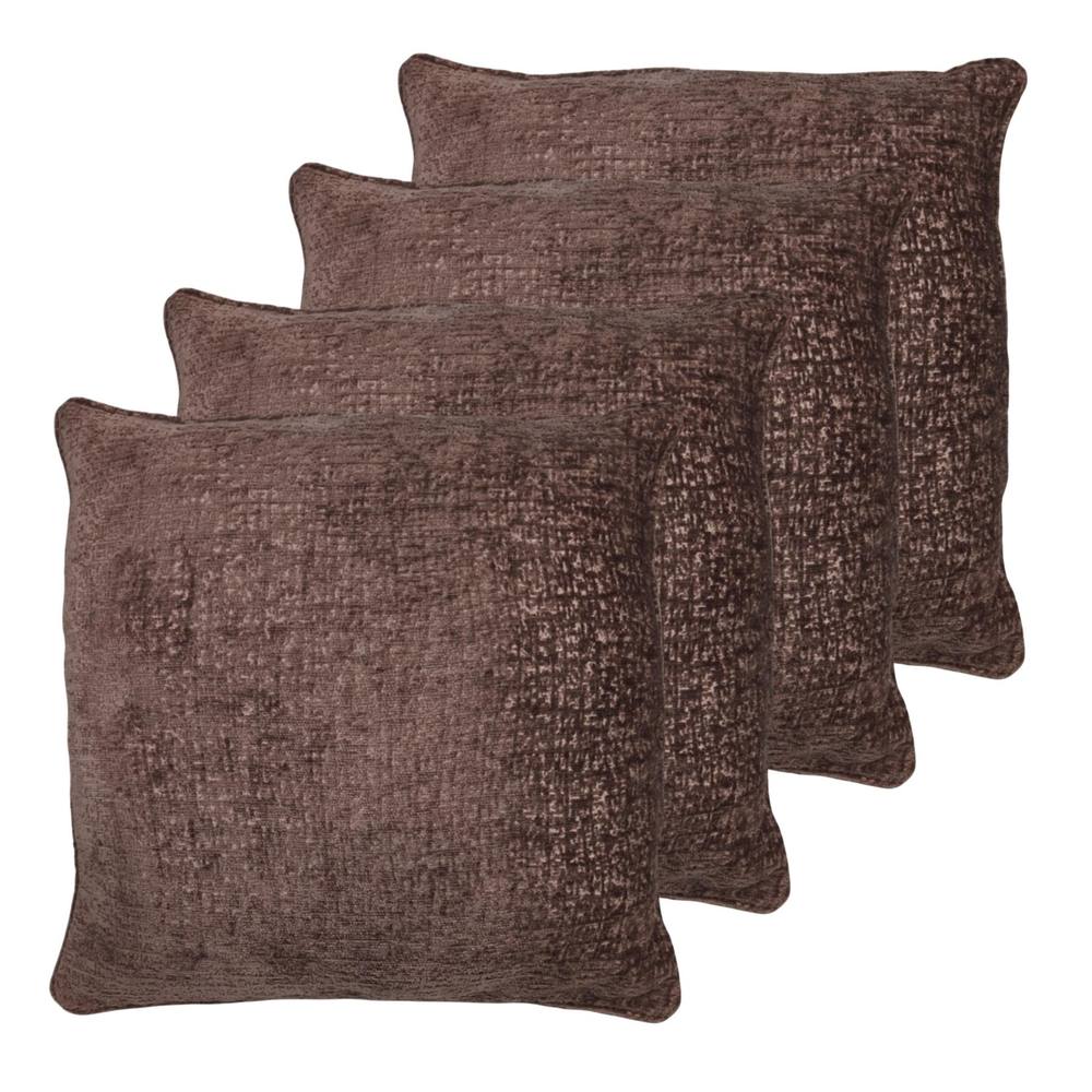 HomeSpace Direct Belmont Cushions 4 Pack in Brown