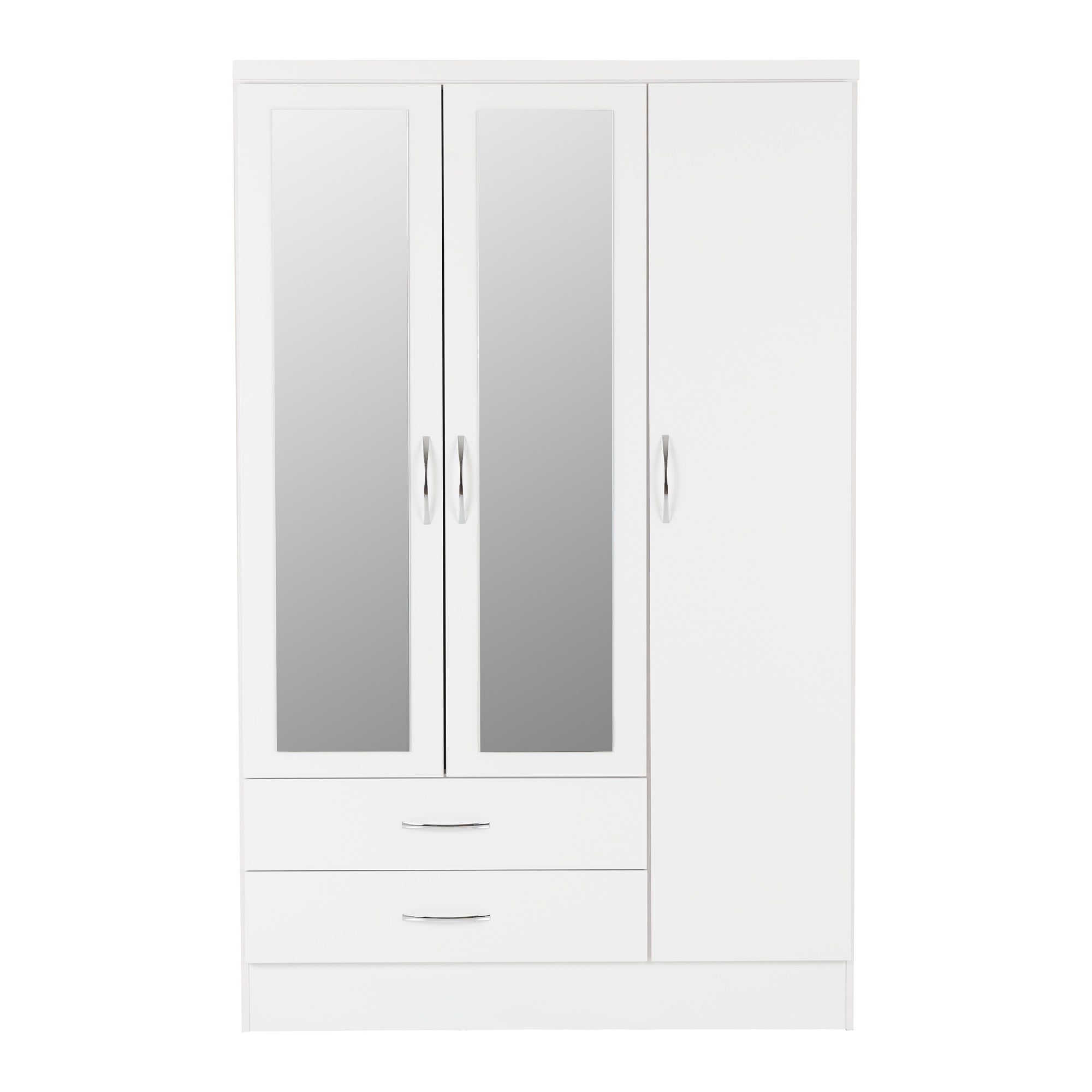 Nevada Triple 2 Drawer Wardrobe, Mirrored