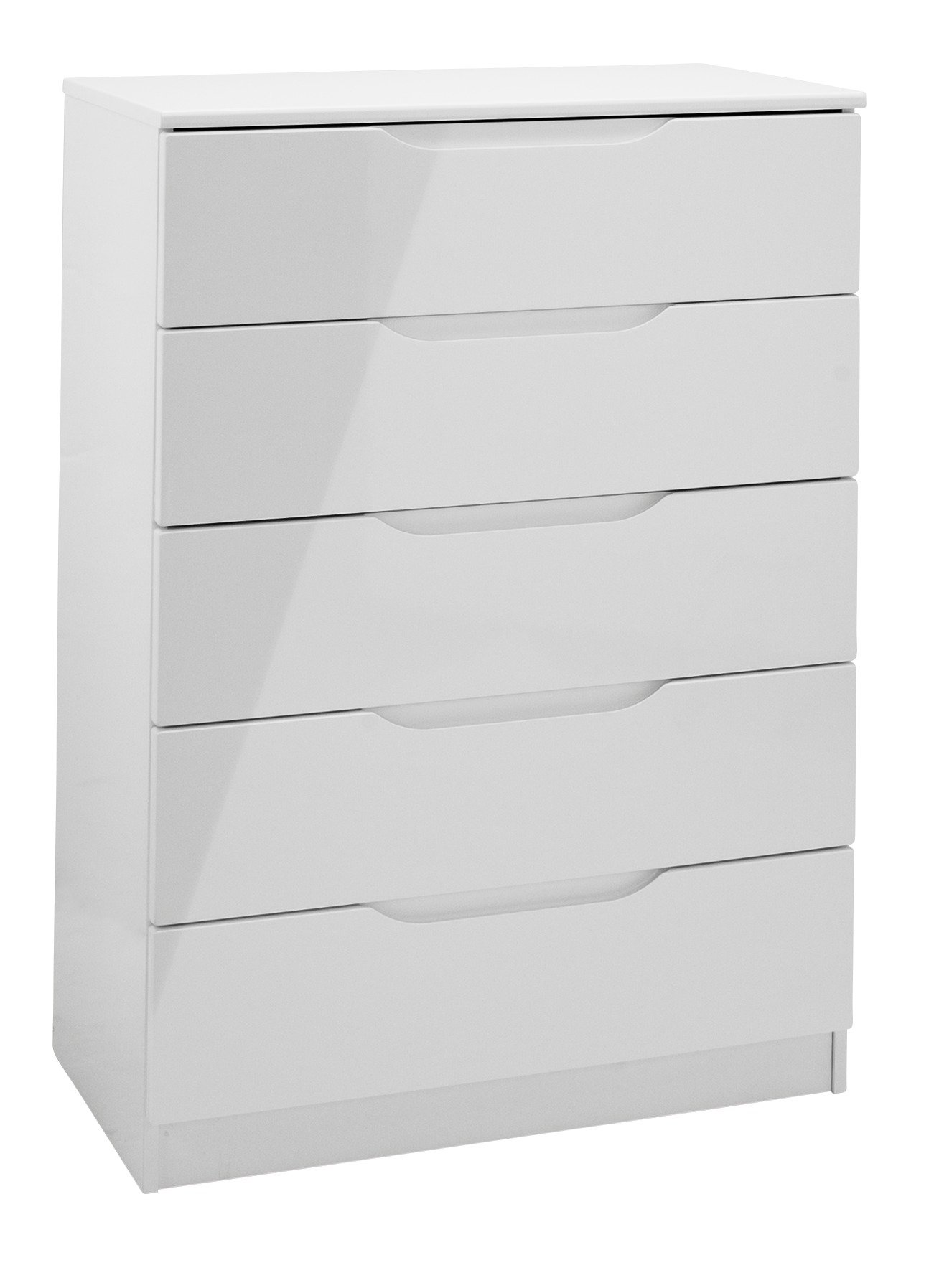 Legato 5 Drawer Chest - Grey Gloss.