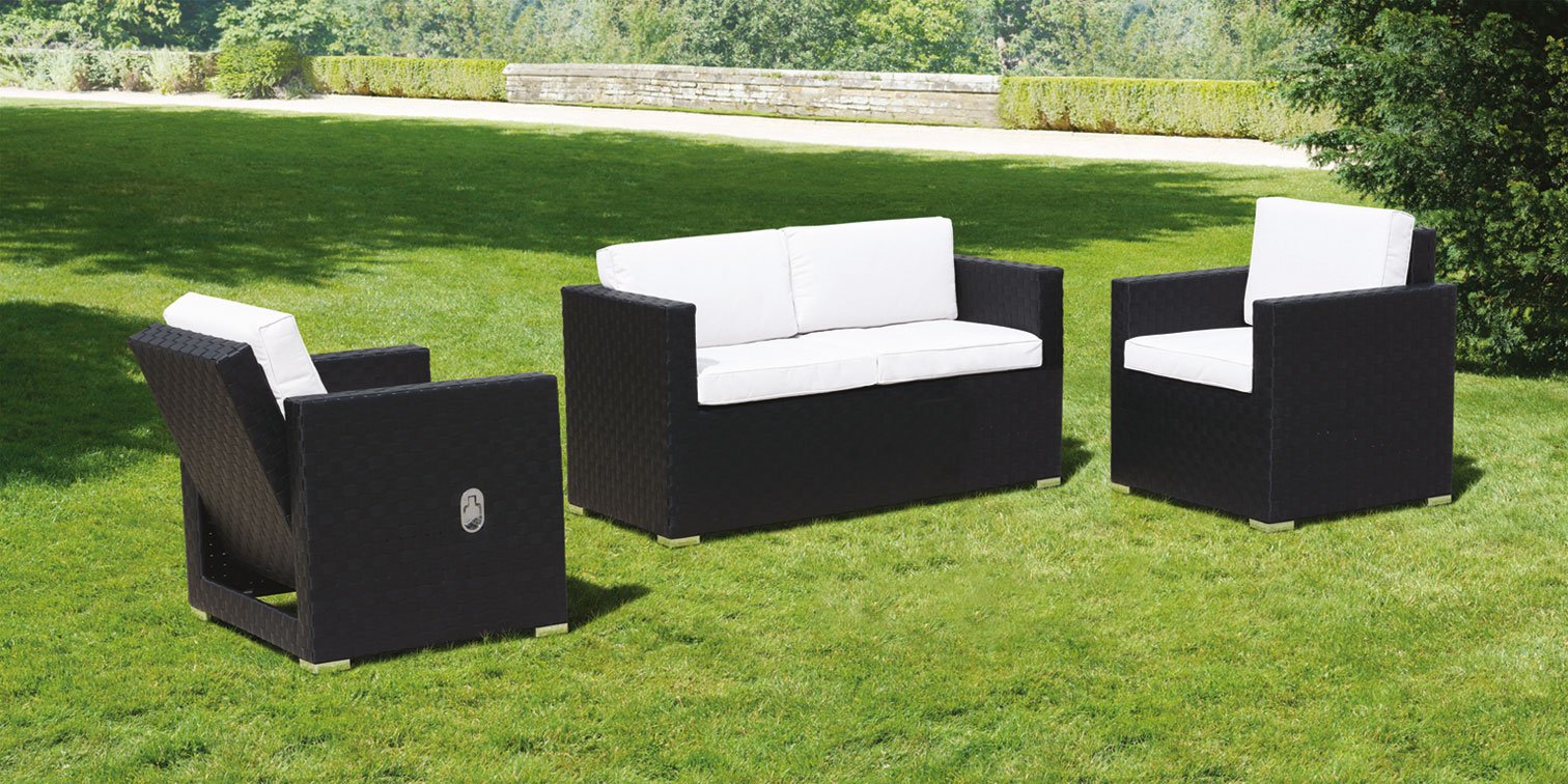 Cubo Black and Ivory Lounge Set