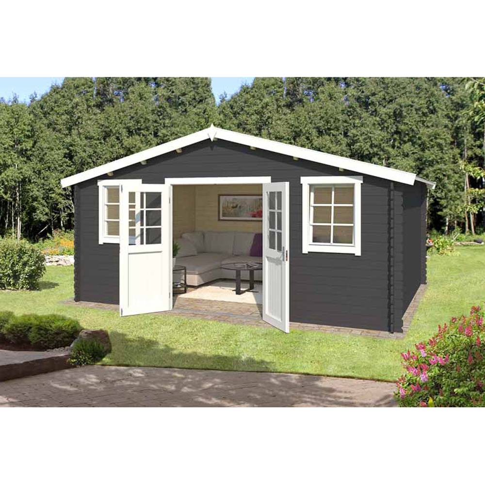 Lasita Maja Ltd Udo 380-Log Cabin, Garden Room, Home Office - L522.4xW400xH256.5 cm in Light Tan 3