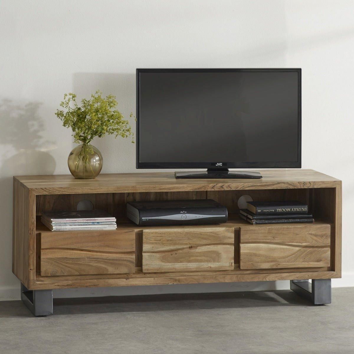 IH Design Wollaston Natural Essential Live Edge Large Media Unit in Brown