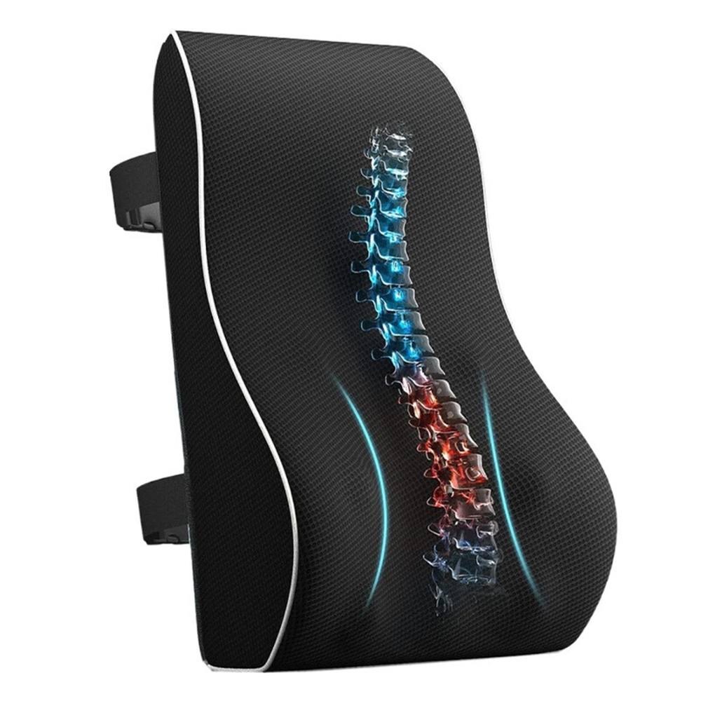 Nordara Back Support Memory Foam Seat Cushion Pain Relief Office Car Pillow in Black