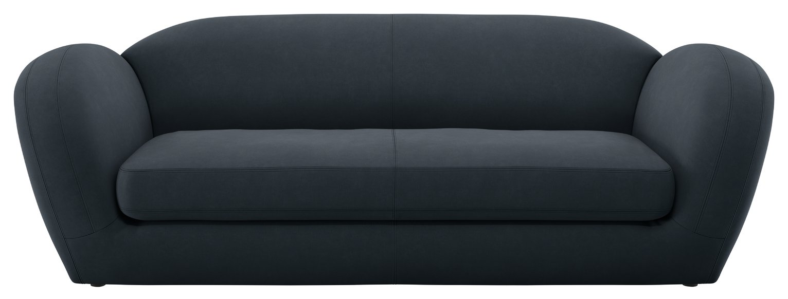 Habitat Layla 4 Seater Velvet Sofa - Charcoal