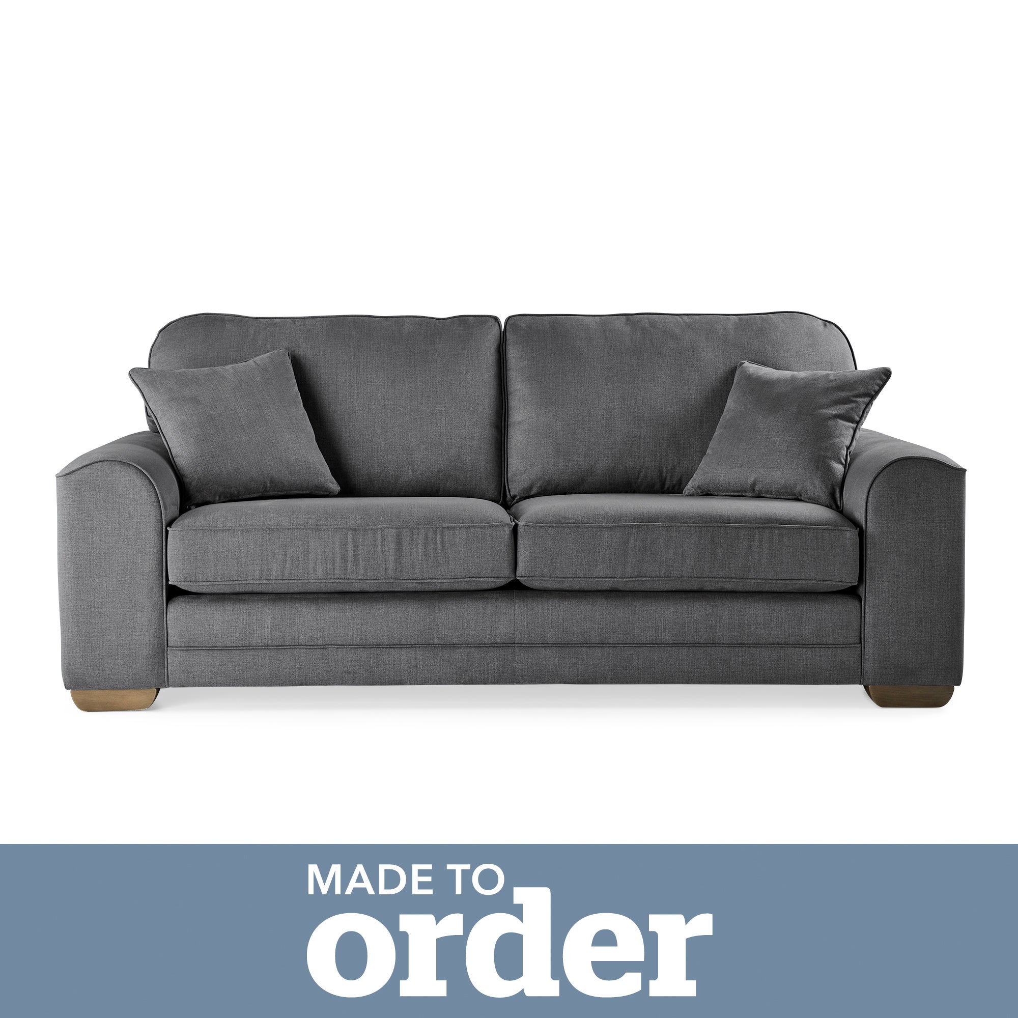 Morello 3 Seater Sofa Brushed Plain Fabric Brushed Plain Pewter