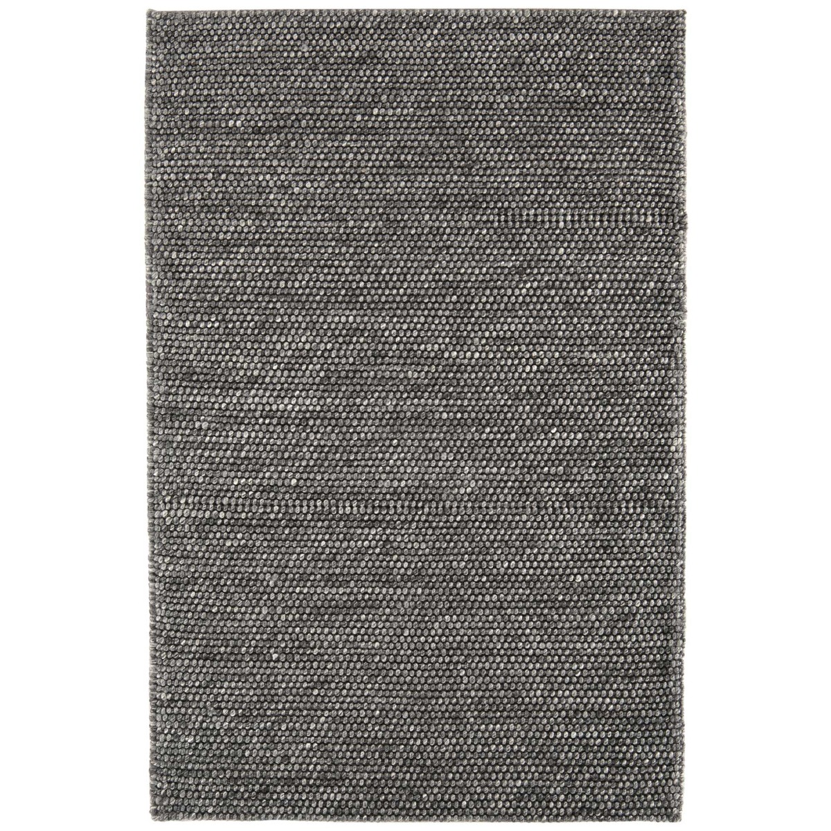 Flori Woven Charcoal 120x170cm Rug, Square, Grey Wool Blend | W120cm | Barker & Stonehouse