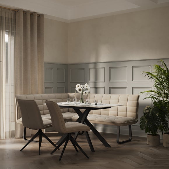Indus Valley Aura Corner Dining Table and Bench Set with 2 Chairs