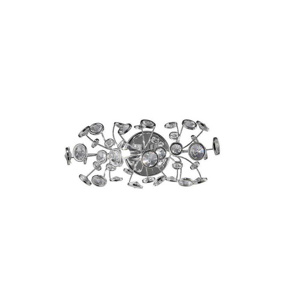 Netlighting Savanna Wall Lamp Switched 2 Light G9 Polished ChromeCrystal in Grey