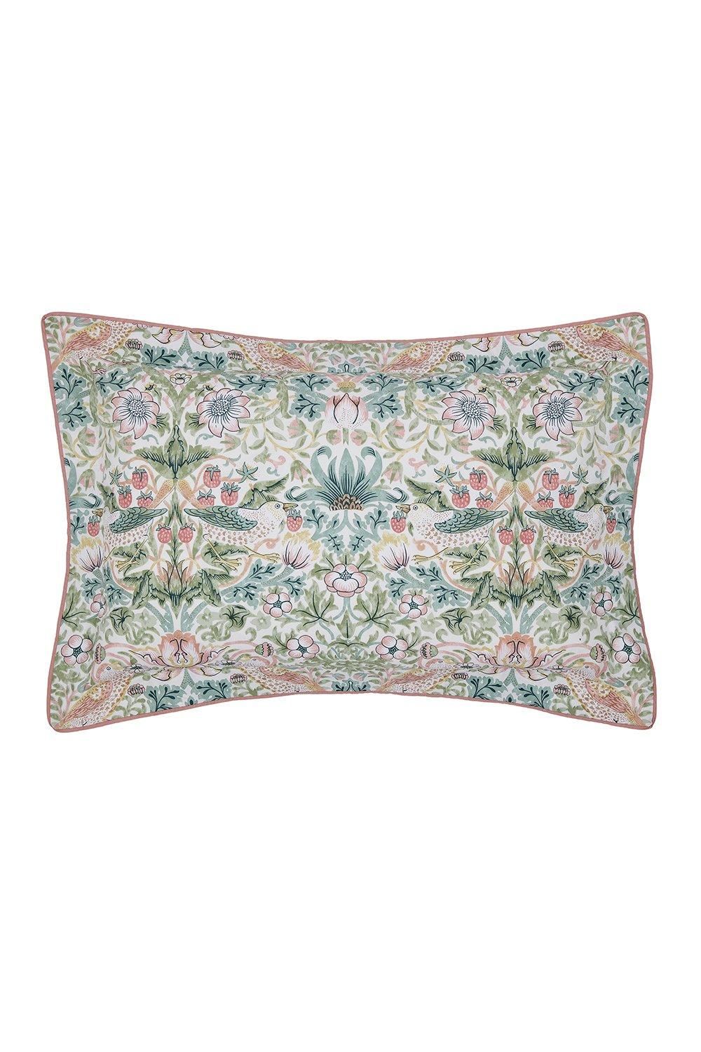 Morris & Co 'Strawberry Thief' Cotton Cover Set in Pink 3