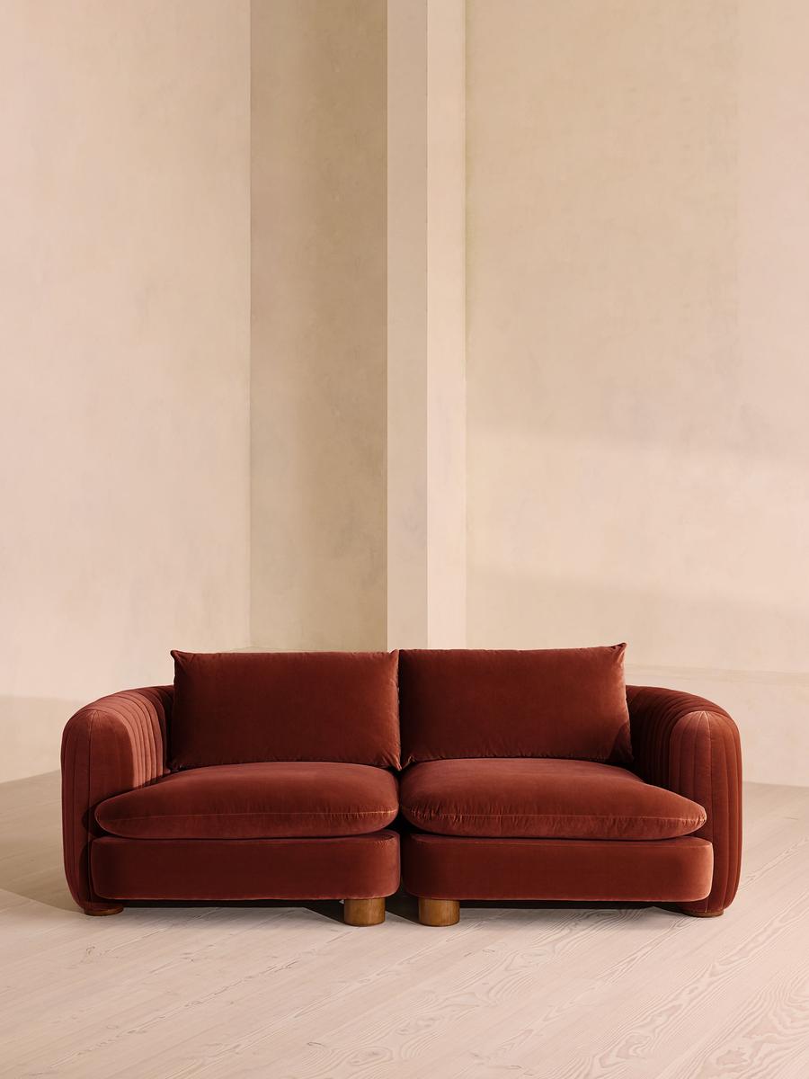 Vivienne Deeper Sit Modular Sofa, Three Seater, Velvet Rust