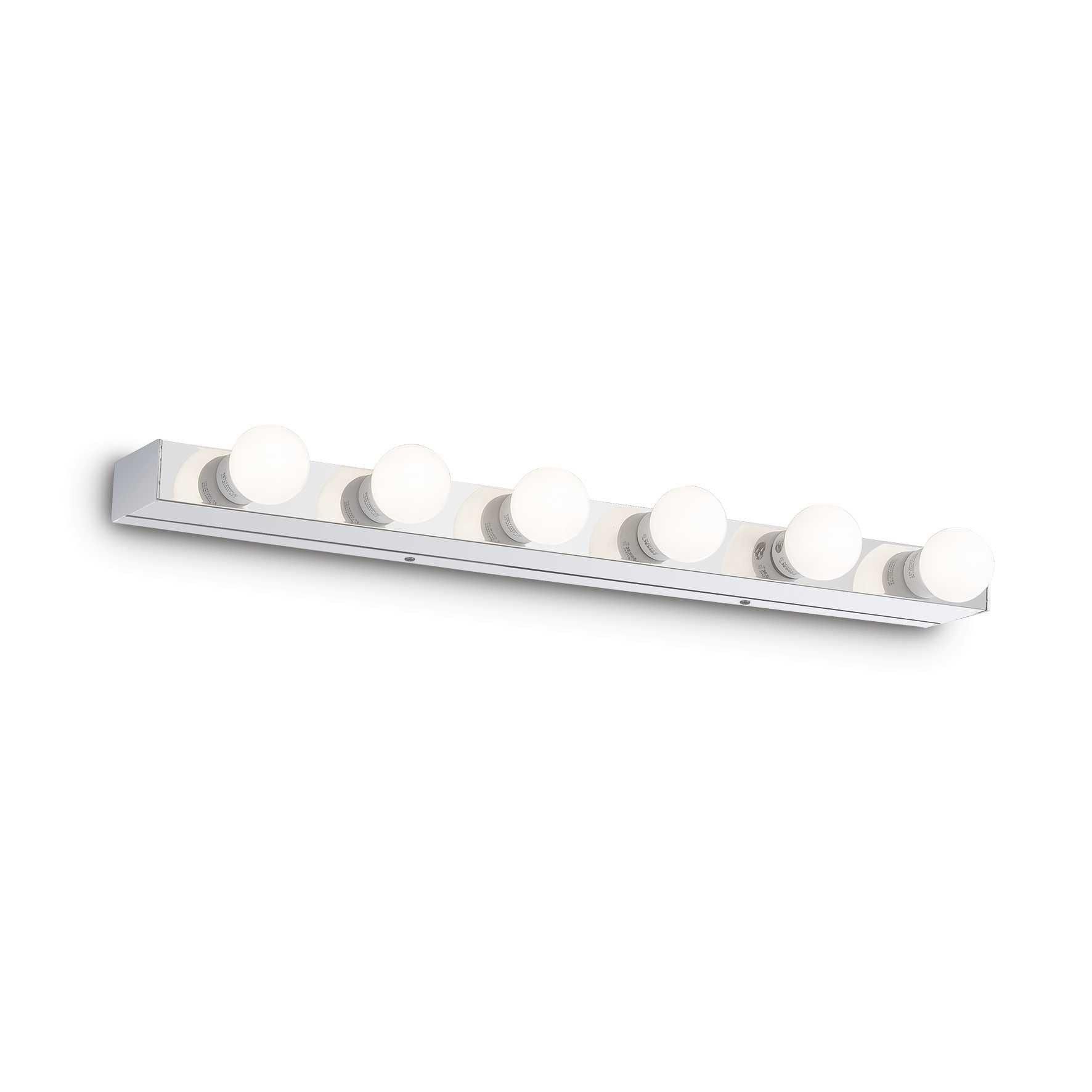 Netlighting Prive' 6 Light Indoor Medium Over Mirror Wall Light Chrome E14 in Grey