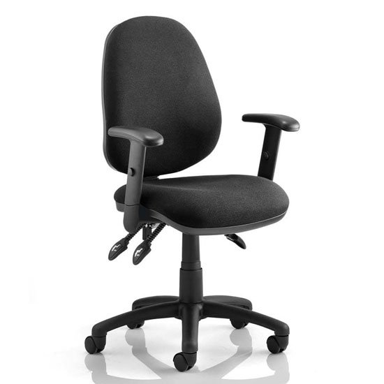 Luna III Office Chair In Black With Adjustable Arms