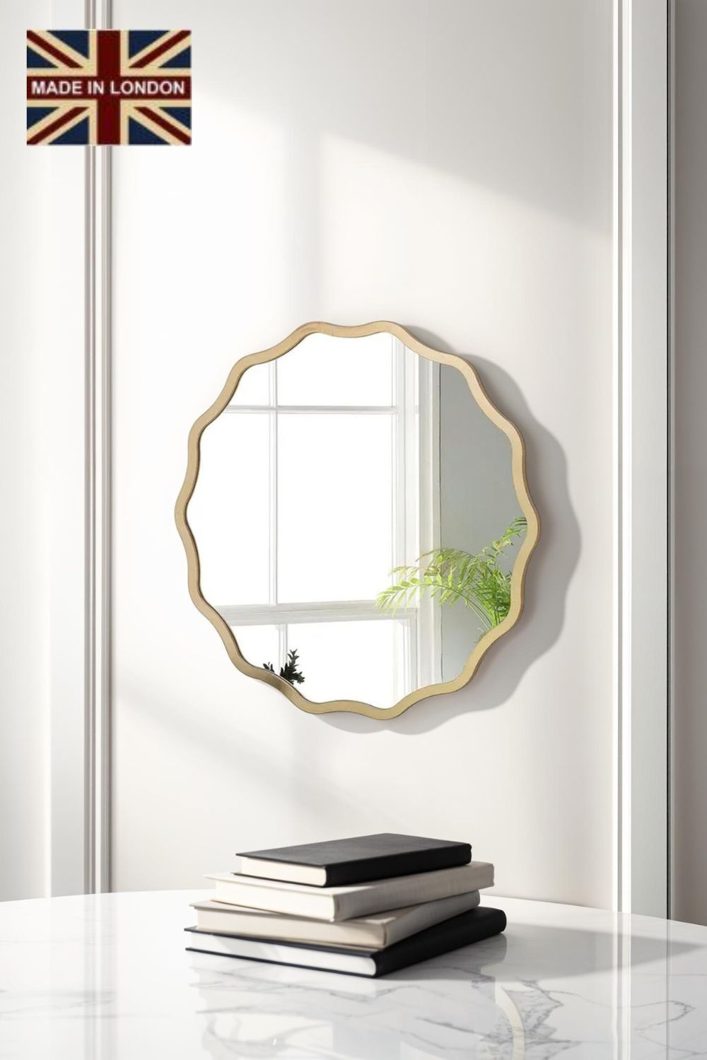Yearn Mirrors Gold Ripple Framed Circular Wall Mirror 60x60cm