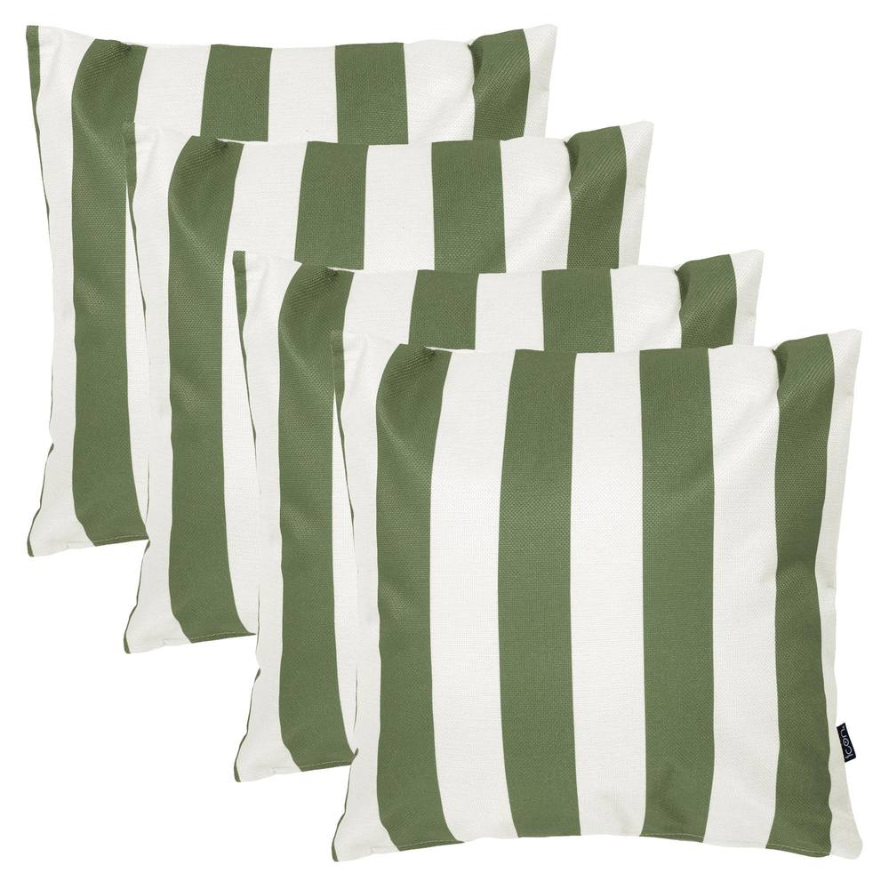 icon 4 Pack Cushion 43x43 Kyoto Fabric, Stripe, Olive