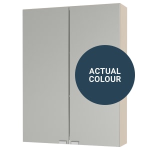 Duarti By Calypso Cascade 500mm Slimline Mirrored 2 Door Wall Hung Unit - Twilight Blue