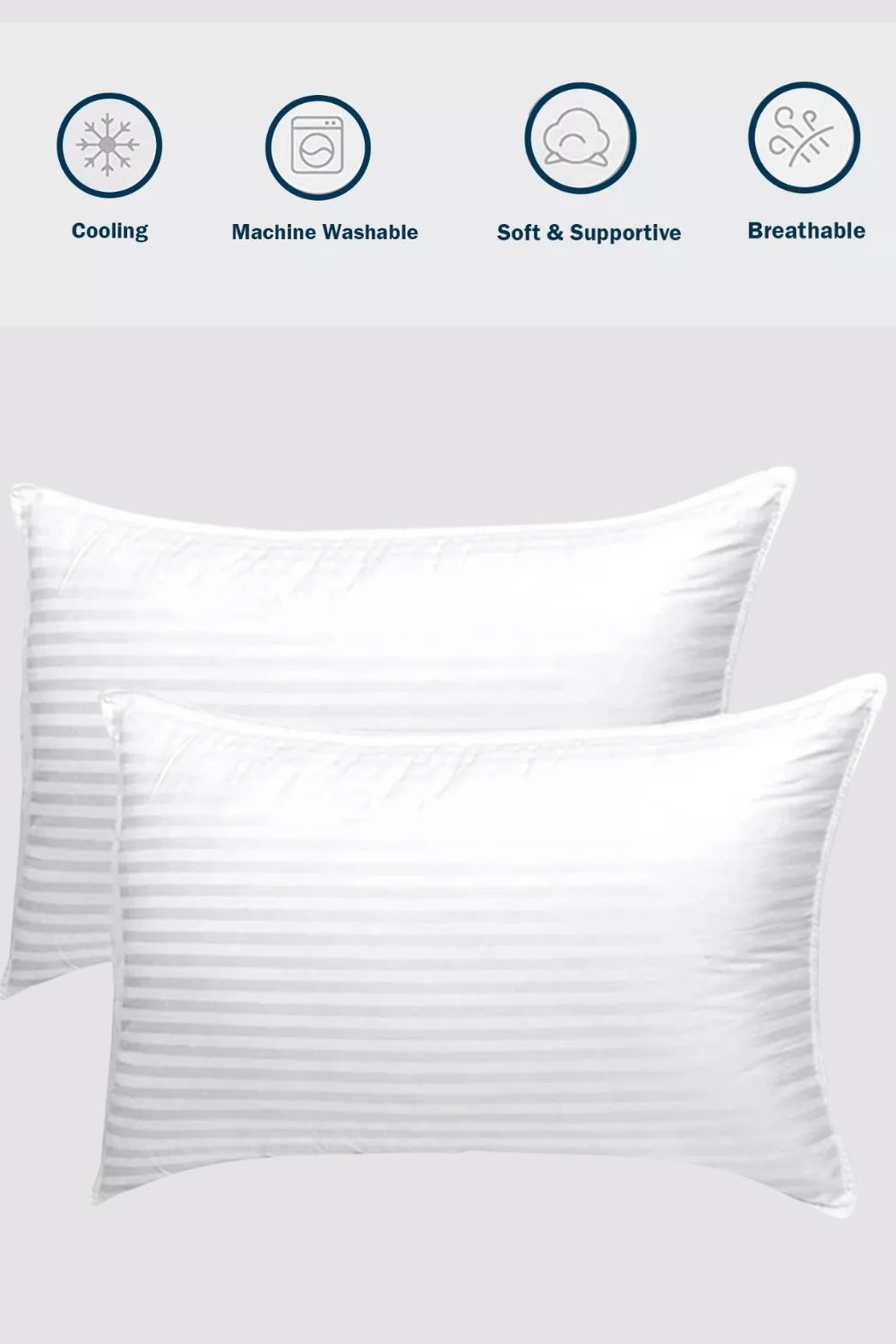 Just Essentials 2 Pack Hotel Quality Pillows Plump Extra Filled in White