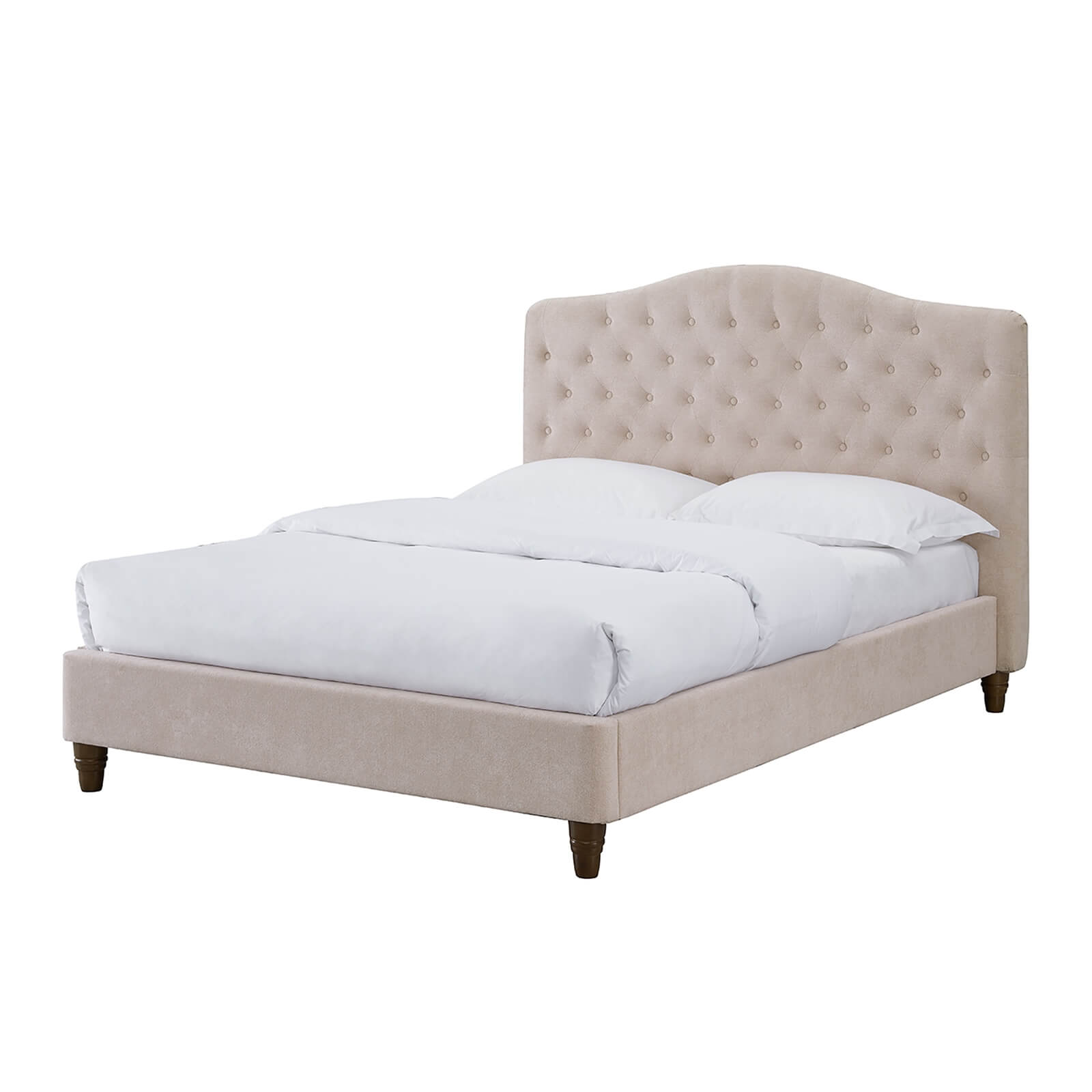 Sorrento Double Bed - Pink - Velvet