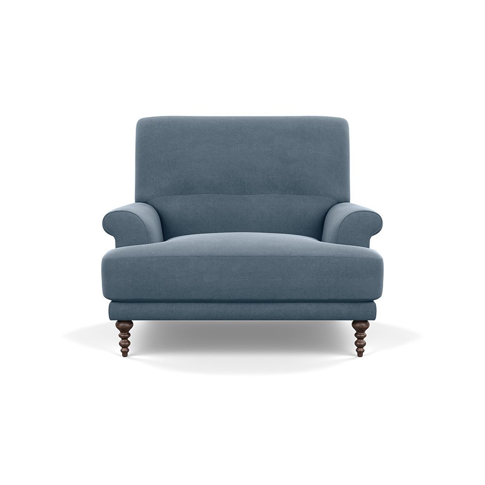 SCP Oscar Informal Armchair Capelo Linen-Cotton Mineral Walnut Feet